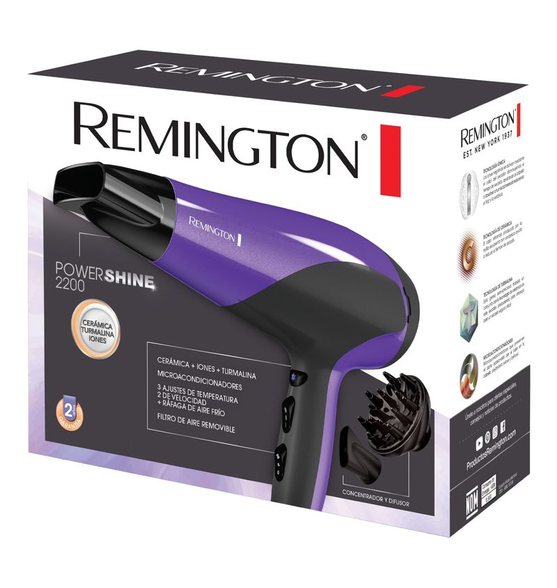 Secador-Remington-Power-Shine-con-Ceramica-Iones-y-Turmalina-D3190