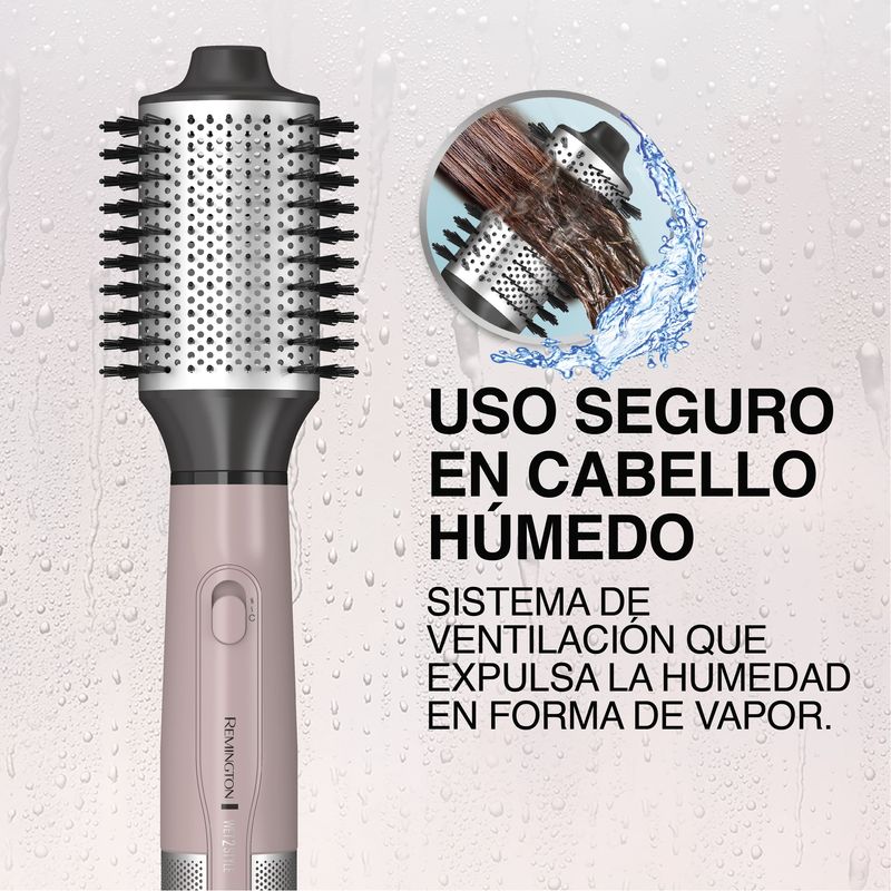 Cepillo Secador de aire Remington para cabello Wet2straight AS15AB 1200 W  con Iones DC, Secador para pelo REMINGTON