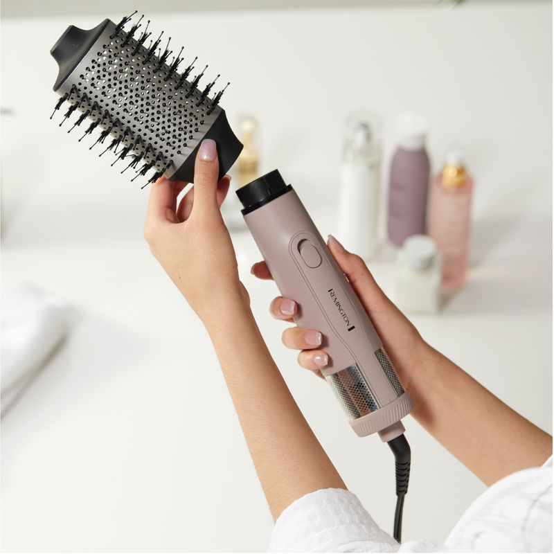 Cepillo Secador de aire Remington para cabello Wet2straight AS15AB 1200 W  con Iones DC, Secador para pelo REMINGTON