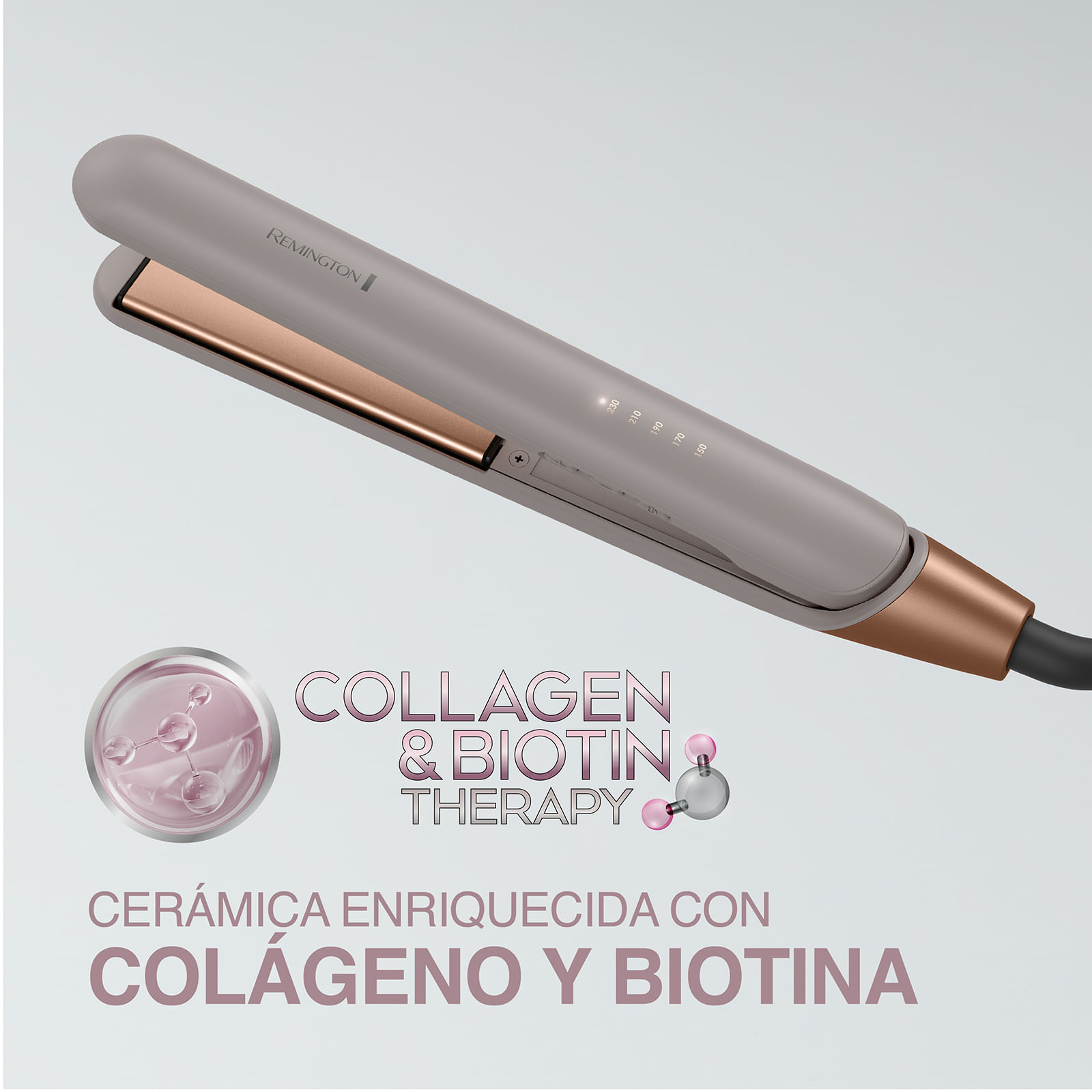 Plancha alisadora Remington colageno y biotina anti frizz, S31A